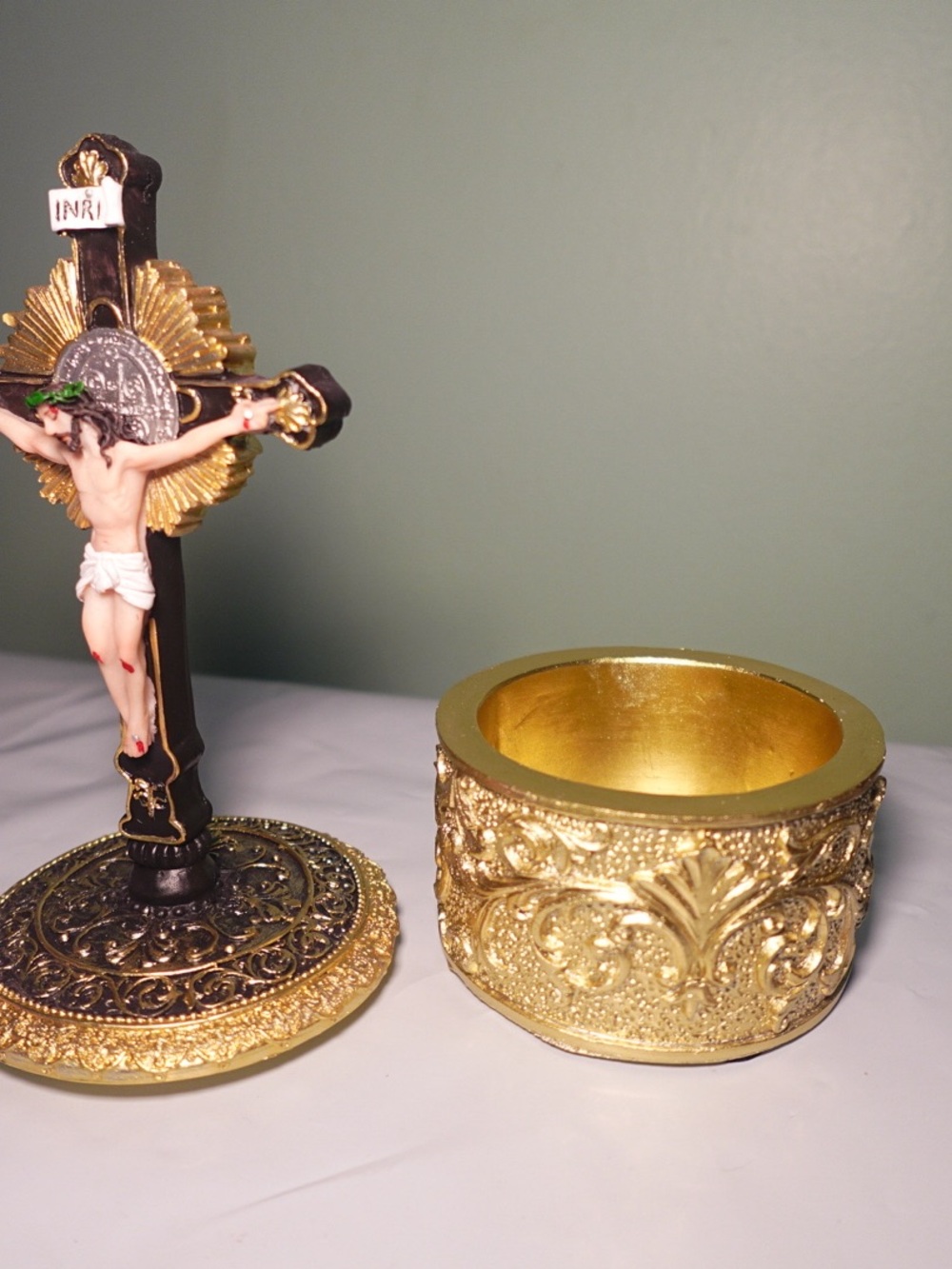 Gold Jesus Ornate8” Decorative Bowl — Home Accents